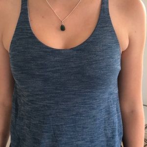 Lululemon blue top with crisscross back! Sz 4